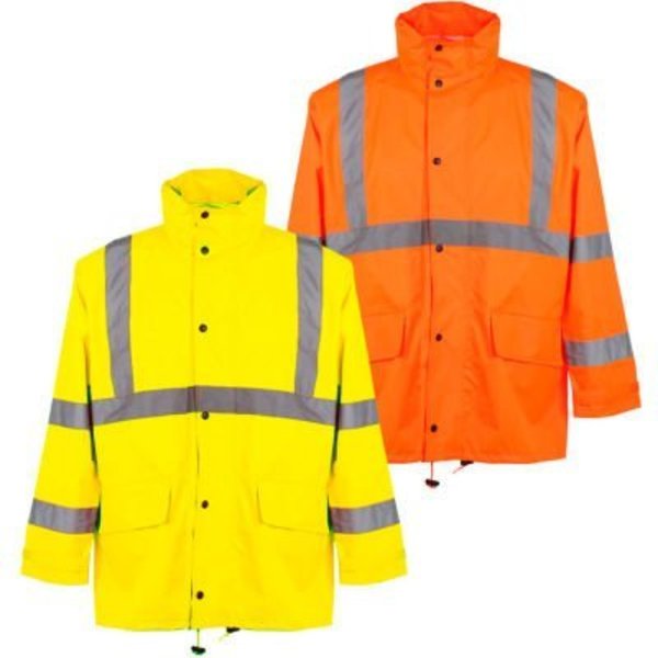 Gss Safety GSS Safety 6001 Class 3 Rain Coat with 2 Patch Pockets, Lime, 2XL/3XL 6001-2XL/3XL